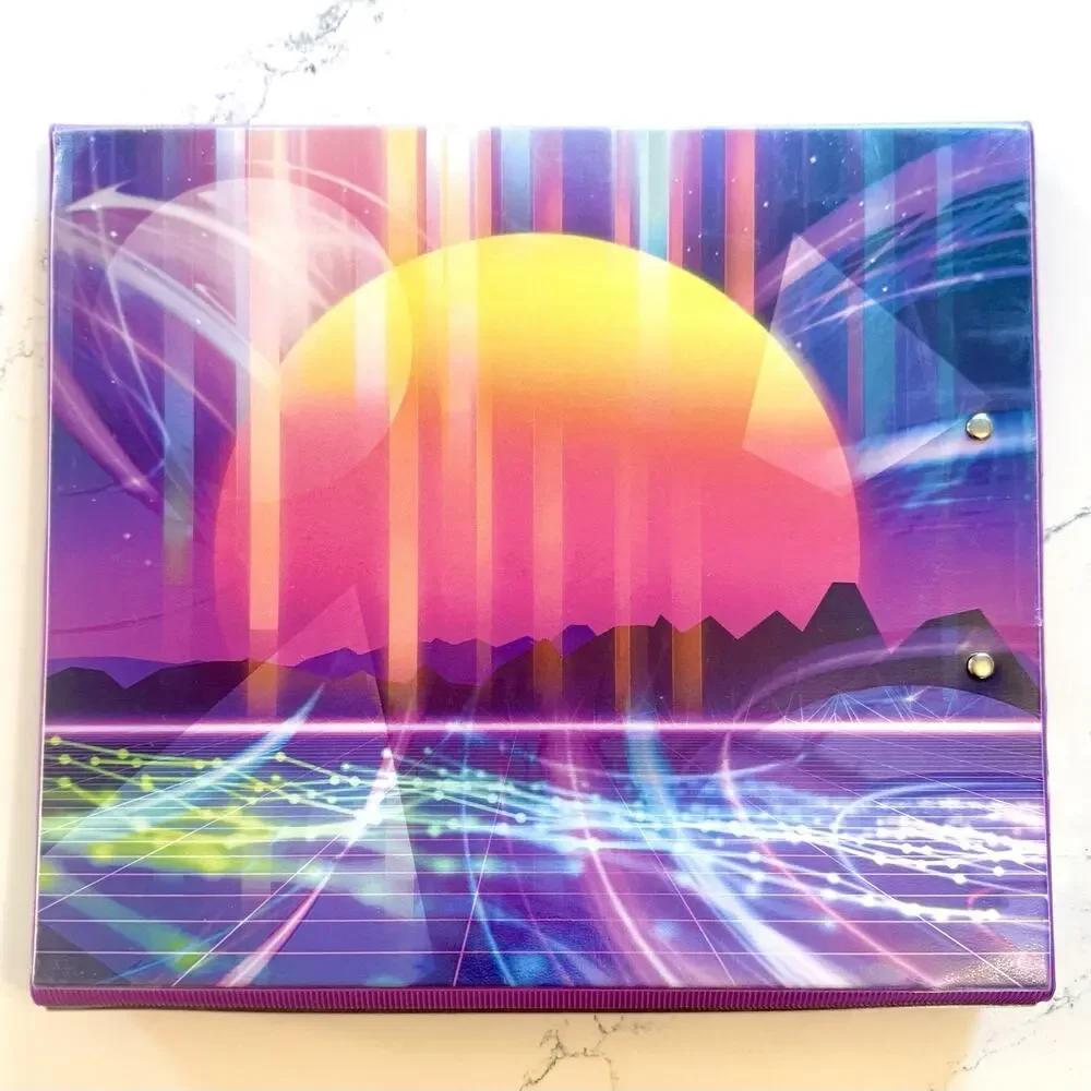 Mead Trapper Keeper Binder Retro Neon Galaxy Sunset Design 1” New with Tags - Picture 6 of 7